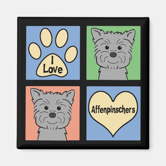 I Love Affenpinschers Magneet (Voorkant)