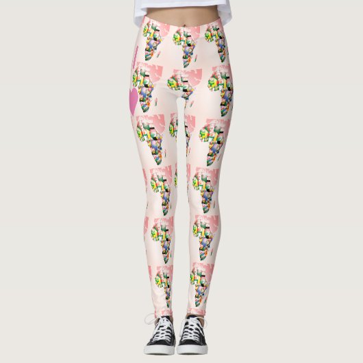 I Love Africa Cool Free Time Weekend Home Lounding Leggings (Voorkant)