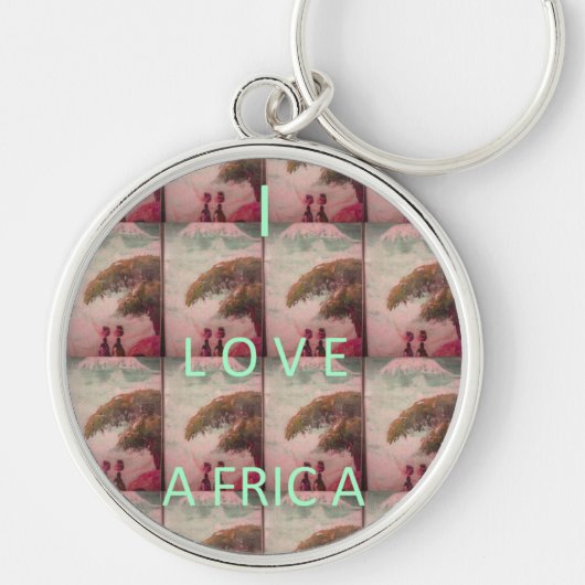 I Love Africa Hakuna Matata Kilimanjaro Mountain A Sleutelhanger (Voorkant)