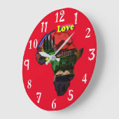 I Love Africa Kenya My Home Print Design Grote Klok (Hoek)