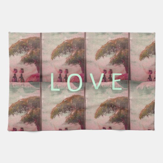 I Love Africa Kilimanjaro Mountain Theedoek (Horizontaal)