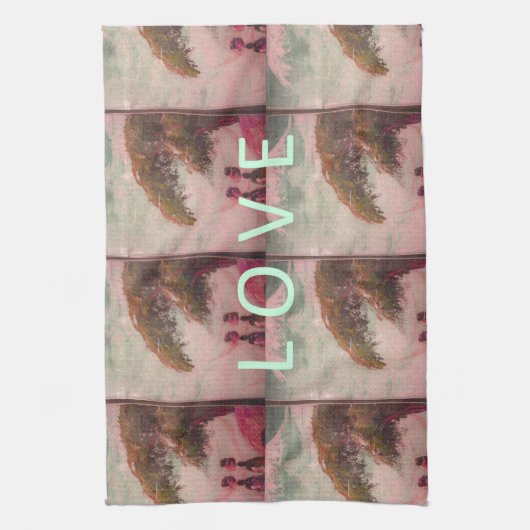 I Love Africa Kilimanjaro Mountain Theedoek (Verticaal)