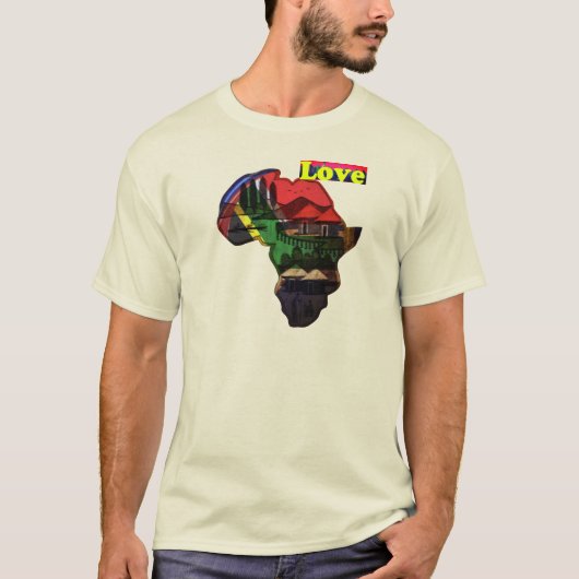 I Love Africa T-shirt print design (Voorkant)
