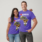 I Love Africa Wildlife Map Collage T-Shirt (Unisex)