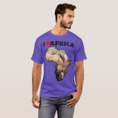 I Love Africa Wildlife Map Elephant Bodyguard T-shirt (Voorkant volledig)
