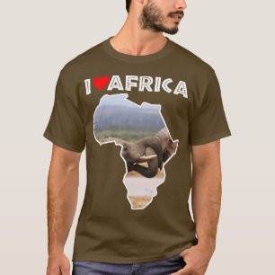 I Love Africa Wildlife Map Elephant Tug of War T-shirt