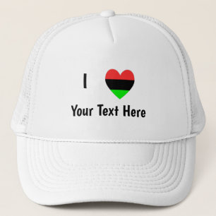 I Love (African American Flag Heart) Jouw tekst Trucker Pet