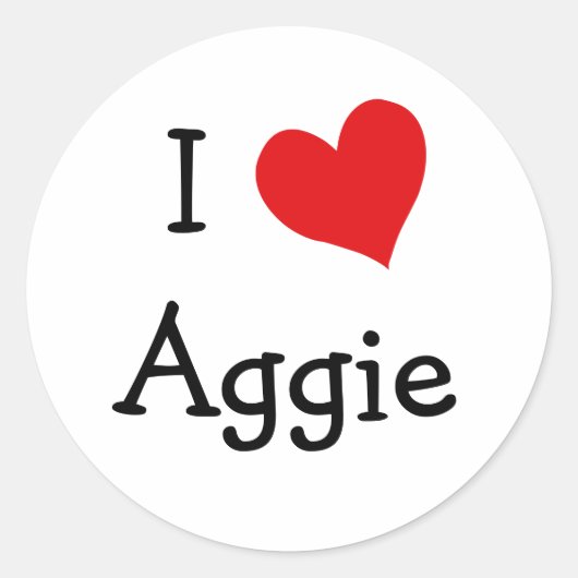I Love Aggie Ronde Sticker (Voorkant)