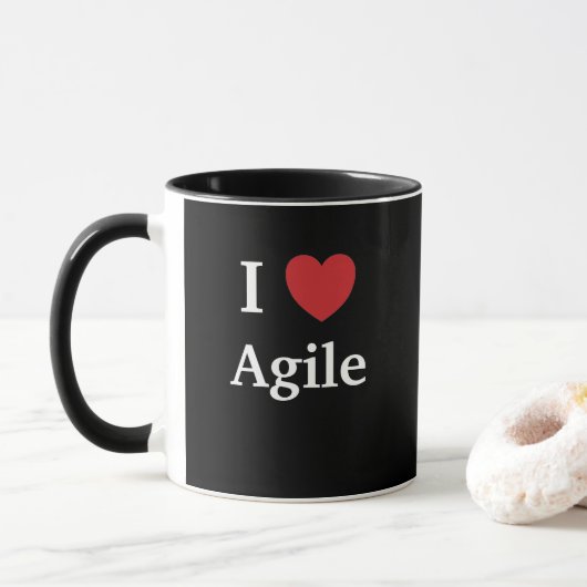 I Love Agile Quote Mok Project Manager Cadeauidee (Met donut)