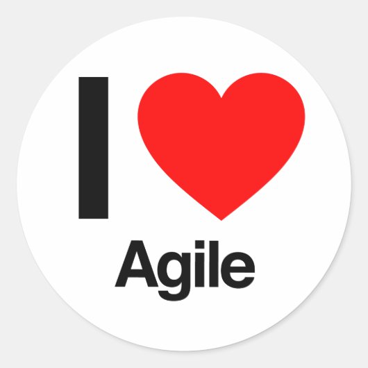 i love agile ronde sticker (Voorkant)