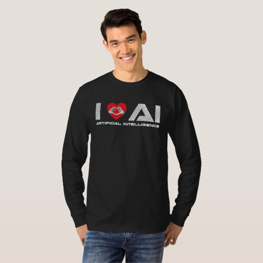 I Love AI Artificial Intelligence Tech Science Pro T-shirt (Voorkant volledig)