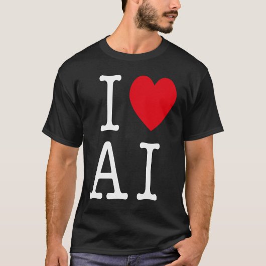 I Love AI for AI & Artificial Intelligence T-shirt (Voorkant)