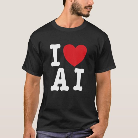 I Love AI - I Heart AI_1 T-shirt (Voorkant)
