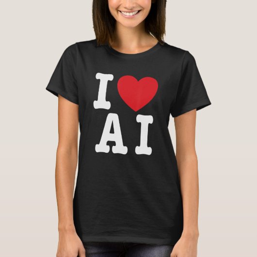 I Love AI - I Heart AI_1 T-shirt (Voorkant)