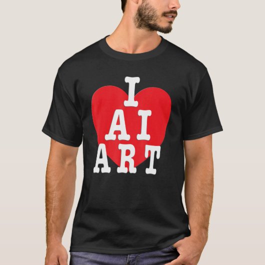 I Love AI - I Heart AI T-shirt (Voorkant)