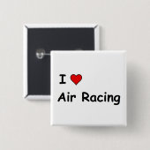 I Love Air Racing Vierkante Button 5,1 Cm (Voorkant /achterkant)