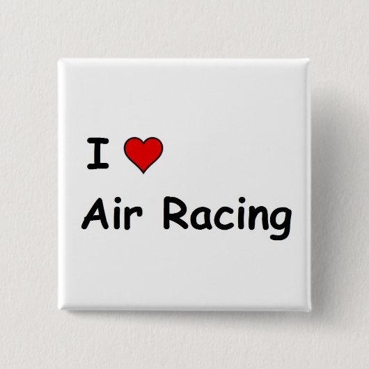 I Love Air Racing Vierkante Button 5,1 Cm (Voorkant)