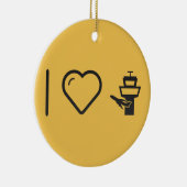 I Love Air Traffic Control Keramisch Ornament (Rechts)