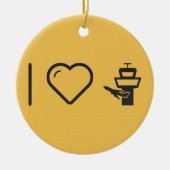 I Love Air Traffic Control Keramisch Ornament (Voorkant)