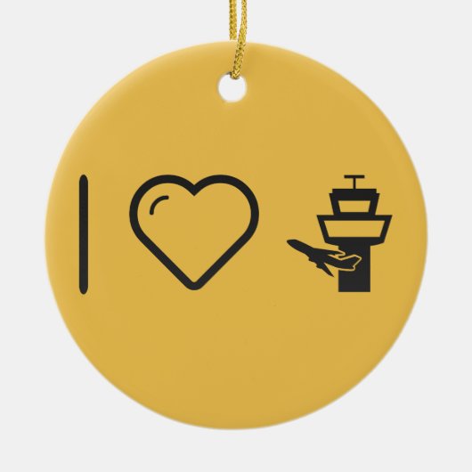 I Love Air Traffic Control Keramisch Ornament (Voorkant)