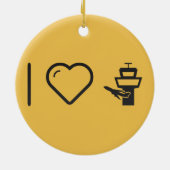 I Love Air Traffic Control Keramisch Ornament (Achterkant)