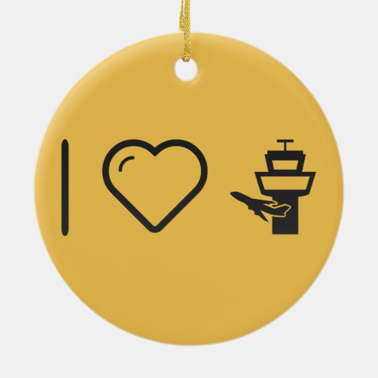 I Love Air Traffic Control Keramisch Ornament (Achterkant)