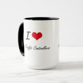 I Love Air Traffic Controllers Artistic Design Mok (Voorkant links)