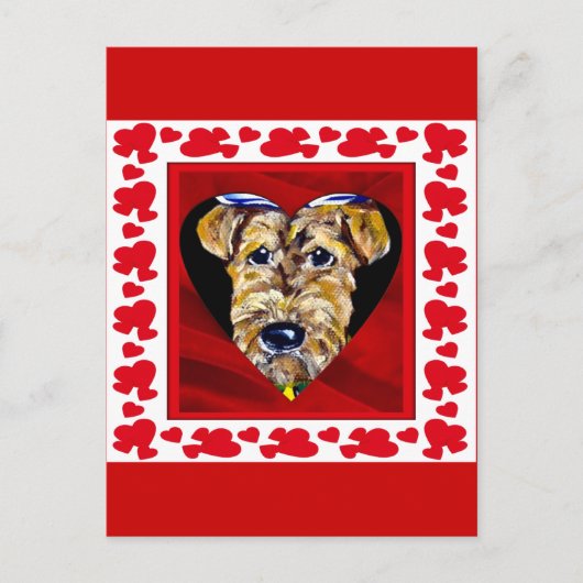 I Love Airedales Briefkaart (Voorkant)
