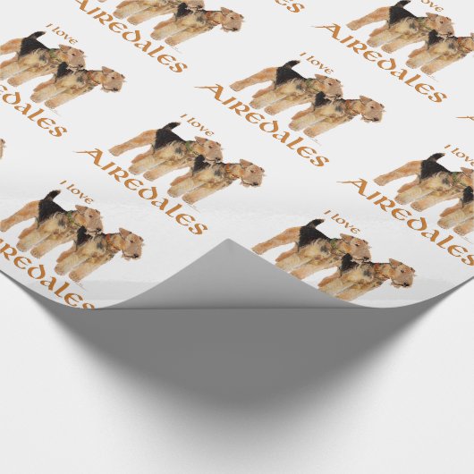 I Love Airedales Cadeaupapier (Hoek)