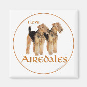 I Love Airedales Magneet (Voorkant)