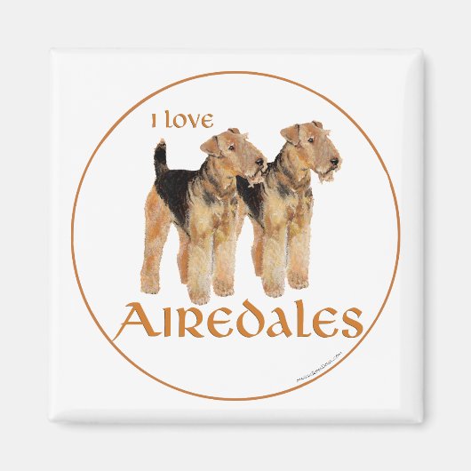 I Love Airedales Magneet (Voorkant)
