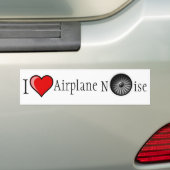 I Love Airplane Noise Bumpersticker (Op auto)
