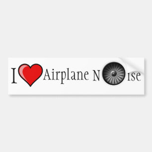 I Love Airplane Noise Bumpersticker