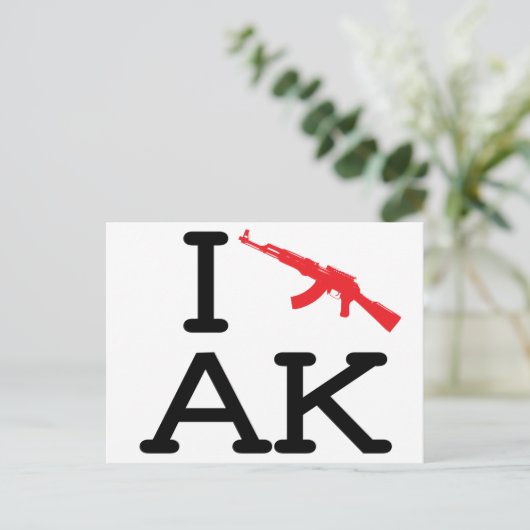 I Love AK - AK47 - Briefkaart (Staand voorkant)