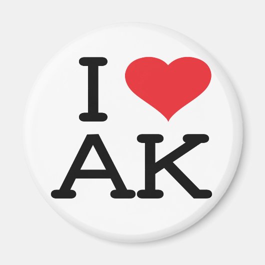 I Love AK - Hart - Ronde Magneet (Voorkant)