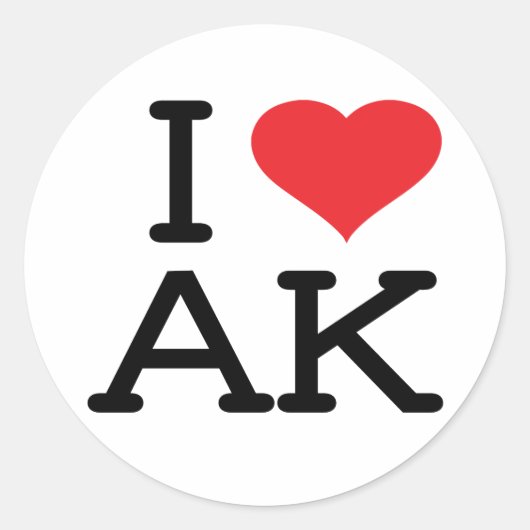 I Love AK - Heart - Sticker 6 pk (Voorkant)
