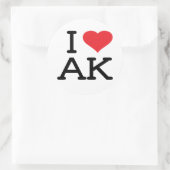 I Love AK - Heart - Sticker 6 pk (Tas)