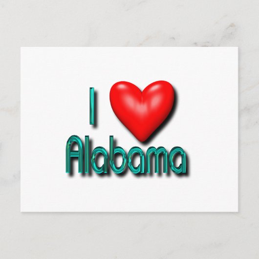 I Love Alabama Briefkaart (Voorkant)