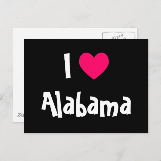I Love Alabama Briefkaart (Voorkant / Achterkant)