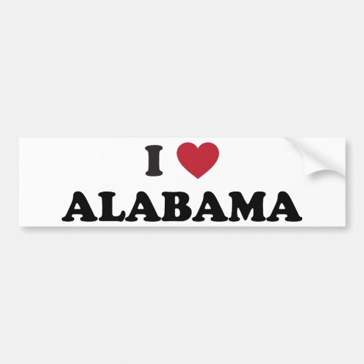 I Love Alabama Bumpersticker (Voorkant)