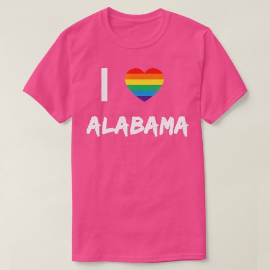 I Love Alabama Gay Pride LBG T-shirt (Design voorkant)