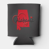 I Love Alabama Hearts Map Blikjeskoeler (Voorkant)
