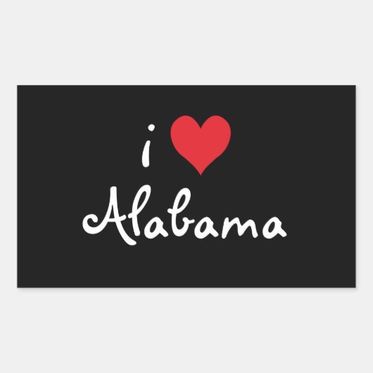 I Love Alabama Rechthoekige Sticker (Voorkant)
