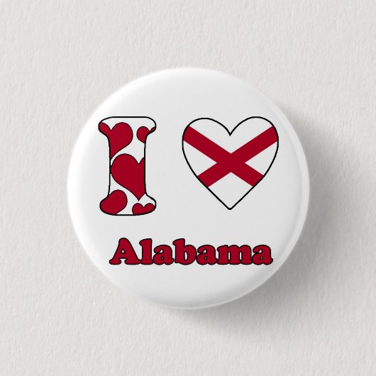 I love Alabama Ronde Button 3,2 Cm (Voorkant)