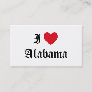 I Love Alabama Visitekaartje