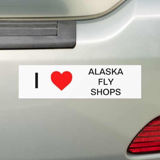 I Love Alaska Fly Shops Bumpersticker (Op auto)