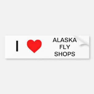 I Love Alaska Fly Shops Bumpersticker