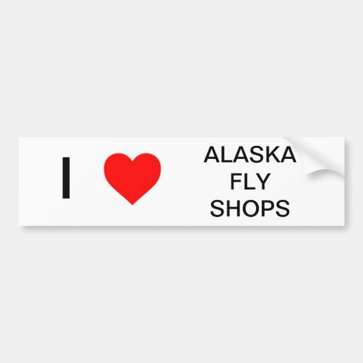 I Love Alaska Fly Shops Bumpersticker (Voorkant)