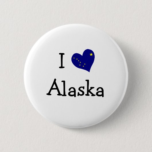I Love Alaska Ronde Button 5,7 Cm (Voorkant)
