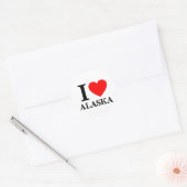 I Love Alaska Ronde Sticker (Envelop)